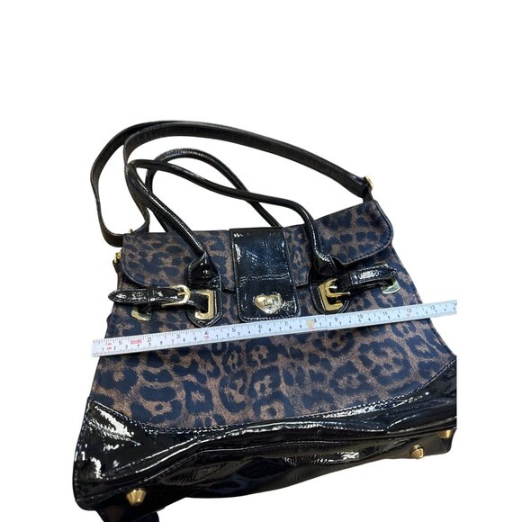 Betsey Johnson Black Leopard Print Handbag With Gold Hardware SKU 6898 - Picture 3 of 12